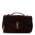 Suede Chevron Quilted Medium LouLou Smoky Burgundy
