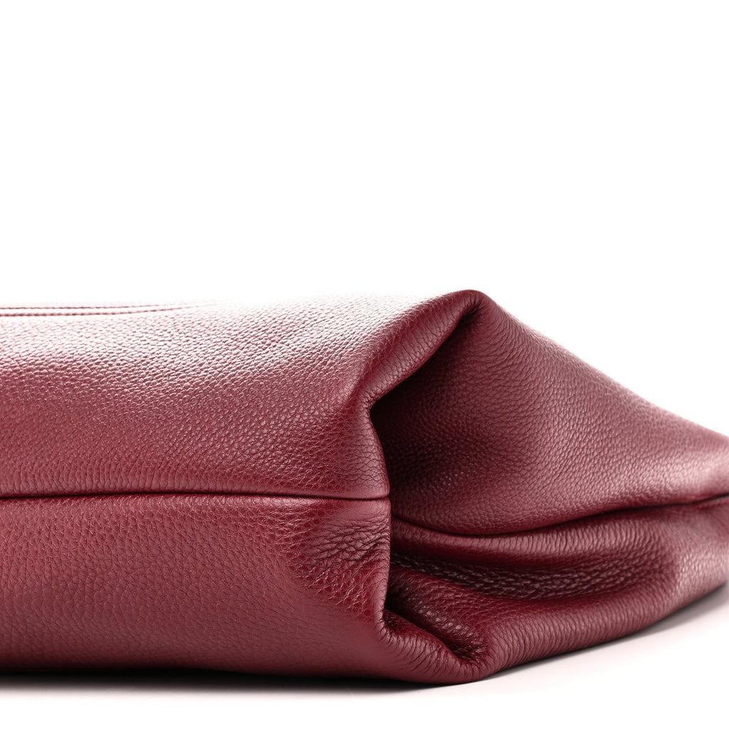 Grained Calfskin Softbit Maxi Shoulder Bag Rosso Ancora Red