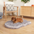 PupRug® Luxe Faux Fur Orthopedic Dog Bed - Ultra Soft Chinchilla