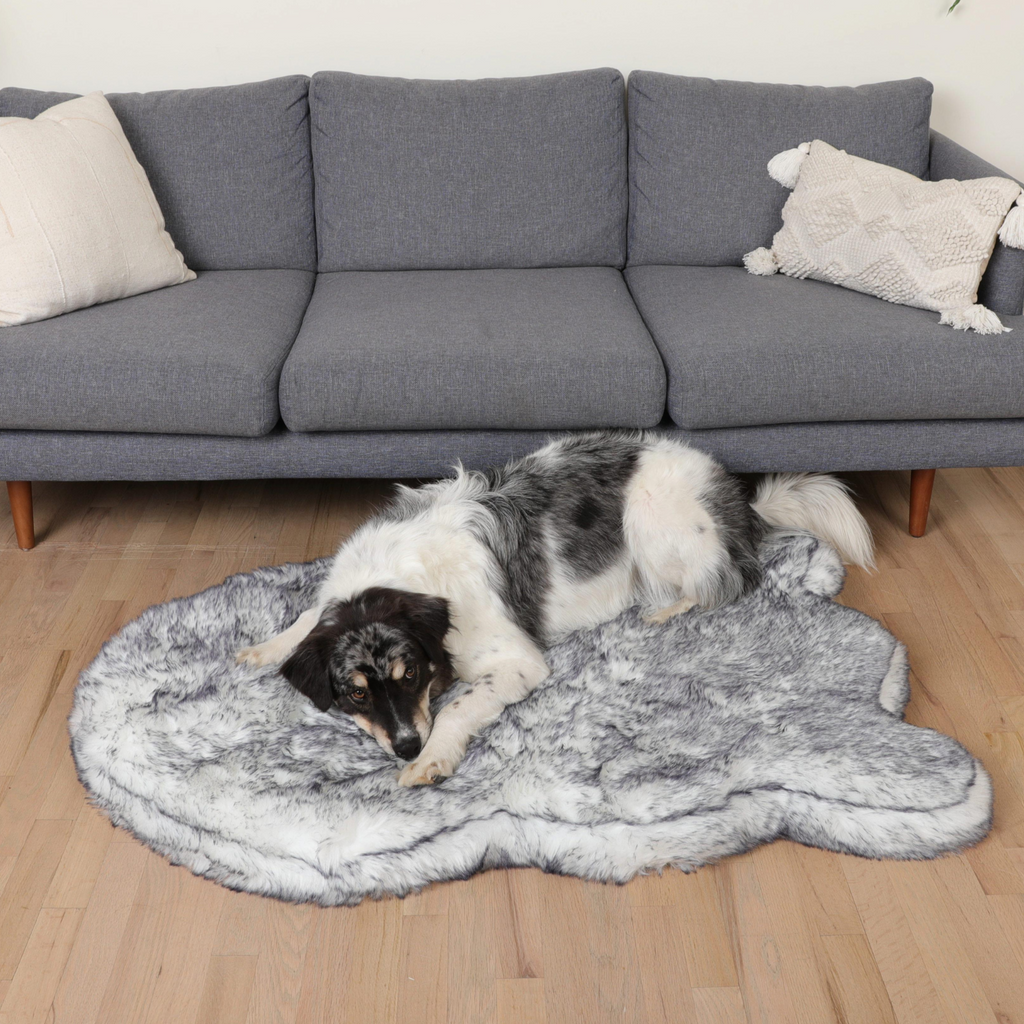 PupRug® Luxe Faux Fur Orthopedic Dog Bed - Ultra Plush Arctic Fox