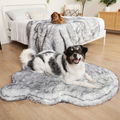 PupRug® Luxe Orthopedic Bed + Matching Waterproof Blanket  Bundle - Ultra Plush Arctic Fox