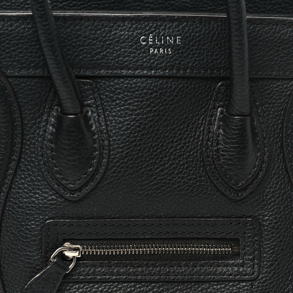 Pebbled Calfskin Nano Luggage Black