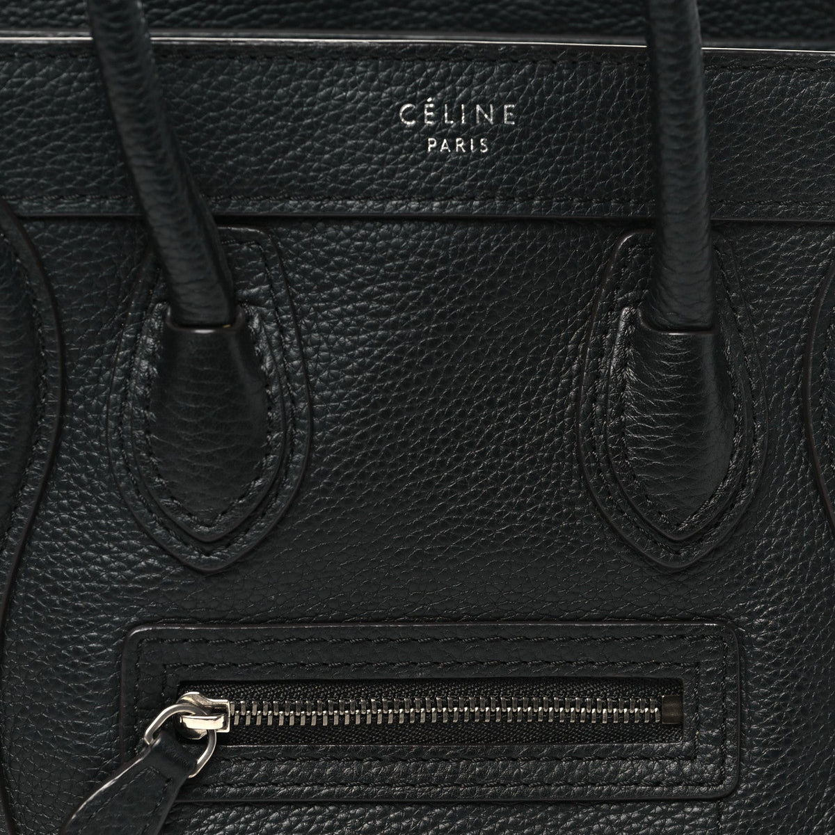 Pebbled Calfskin Nano Luggage Black