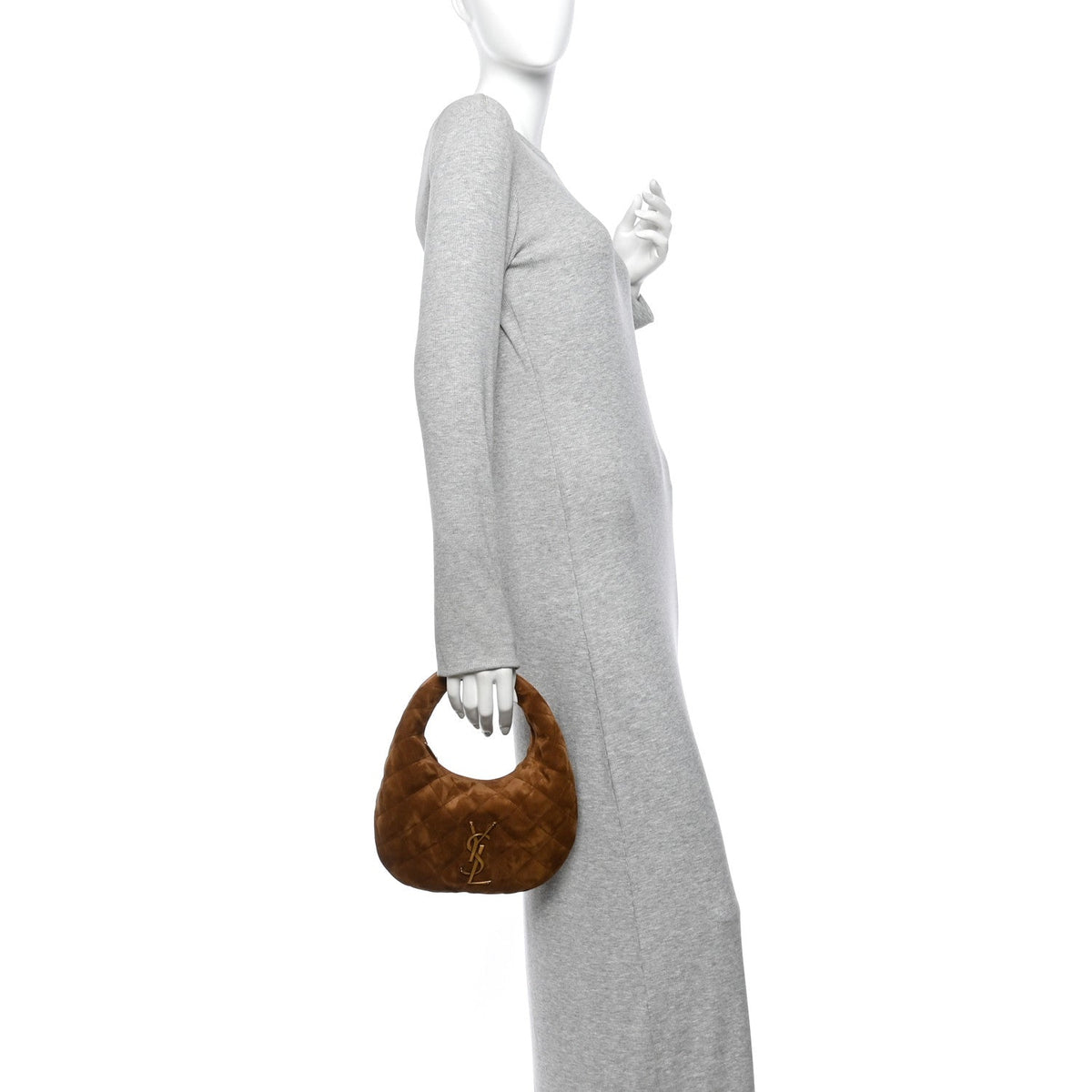 Suede Quilted Icarino Bag Cognac