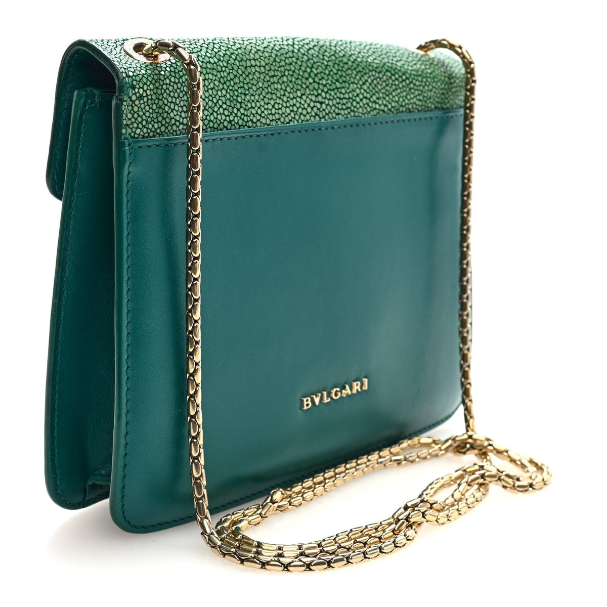 Galuchat Calfskin Serpenti Forever Crossbody Bag Green
