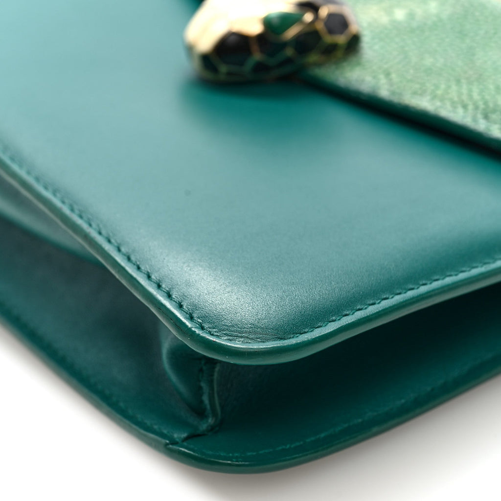 Galuchat Calfskin Serpenti Forever Crossbody Bag Green
