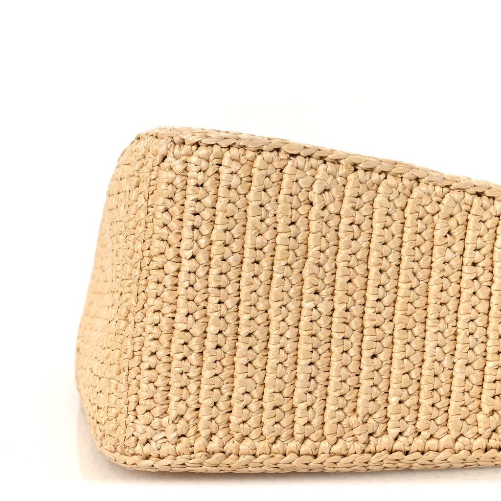 Yarn Raffia Effect Crochet Triangle Shoulder Bag Naturale