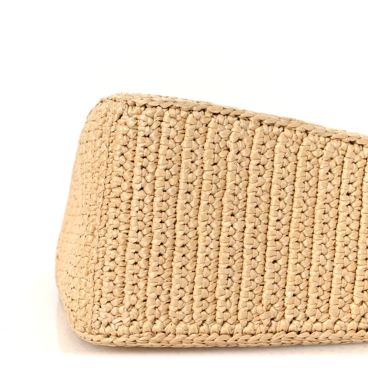 Yarn Raffia Effect Crochet Triangle Shoulder Bag Naturale