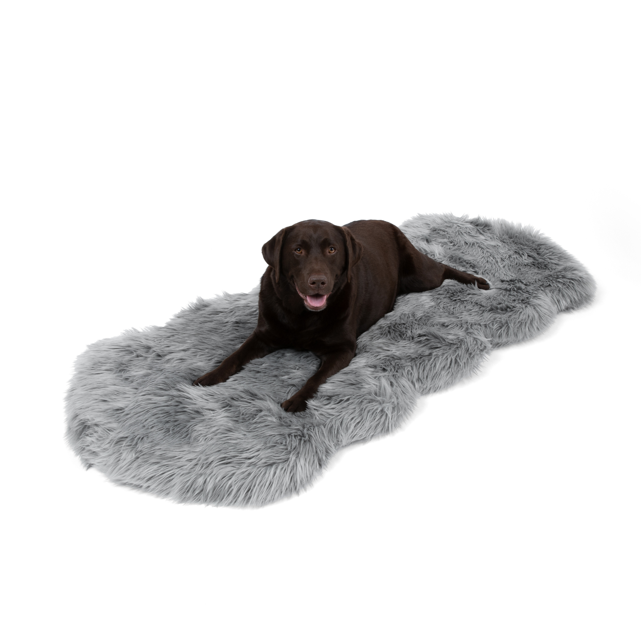 PupRug® Runner Faux Fur Memory Foam Dog Bed - Charcoal Grey