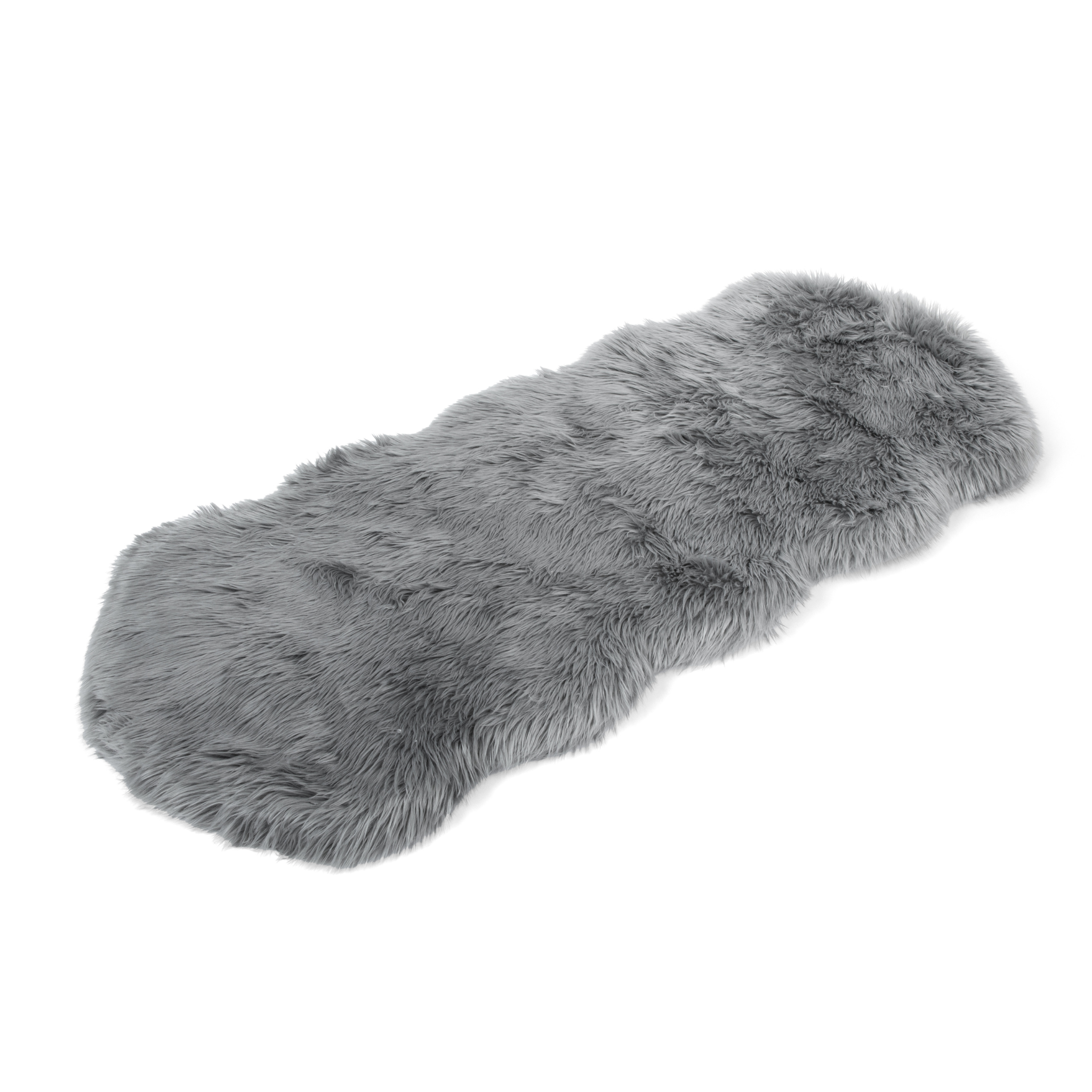 PupRug® Runner Faux Fur Memory Foam Dog Bed - Charcoal Grey