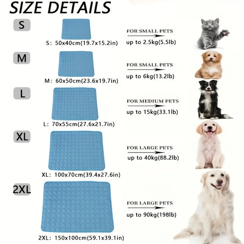 Dog Cooling Mat 2XL 150x100cm for Big Small Dogs