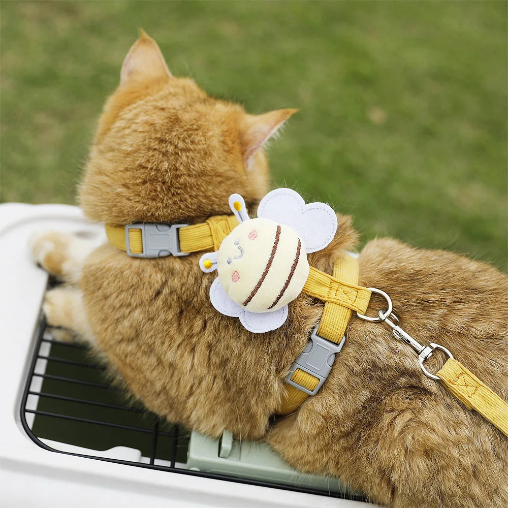 Adjustable Cat Harness Leash Set for Small Dogs Puppy Vest Outdoor Walking Lead French Bulldog Chihuahua Comfortable Pet Harness