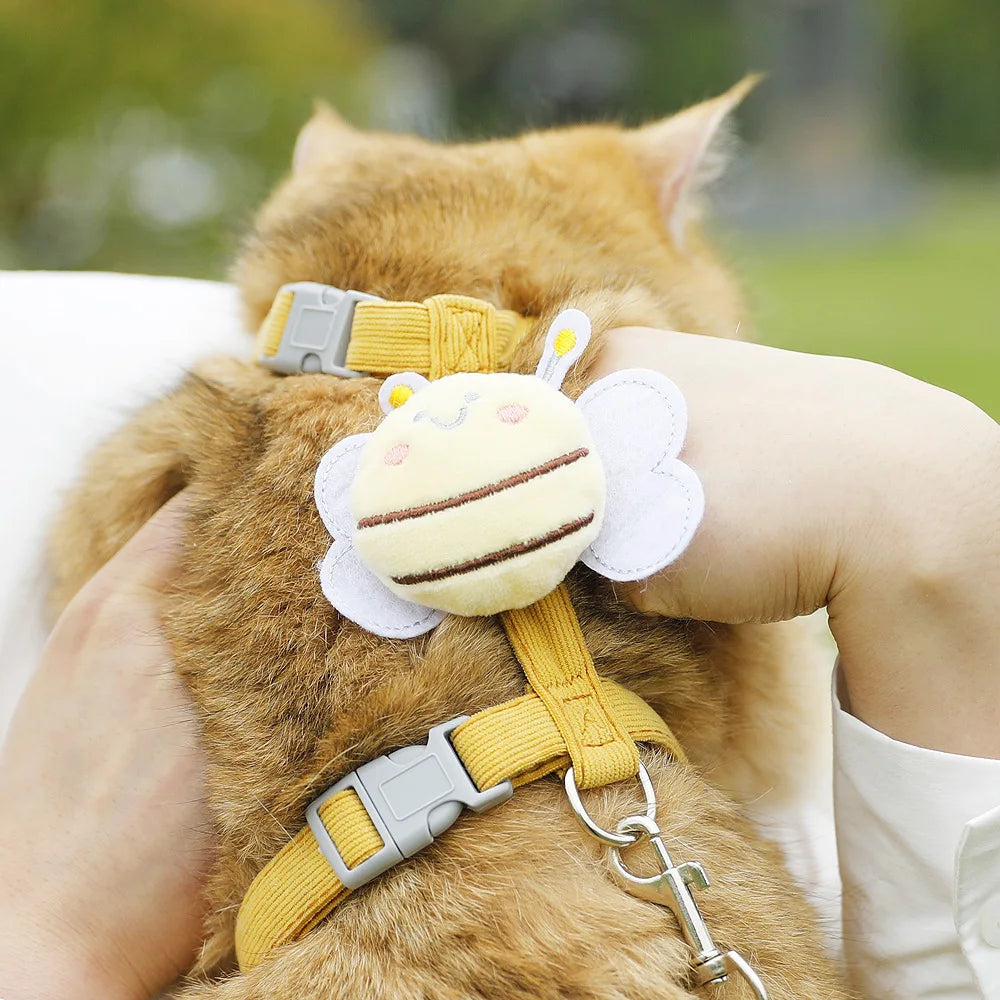 Adjustable Cat Harness Leash Set for Small Dogs Puppy Vest Outdoor Walking Lead French Bulldog Chihuahua Comfortable Pet Harness