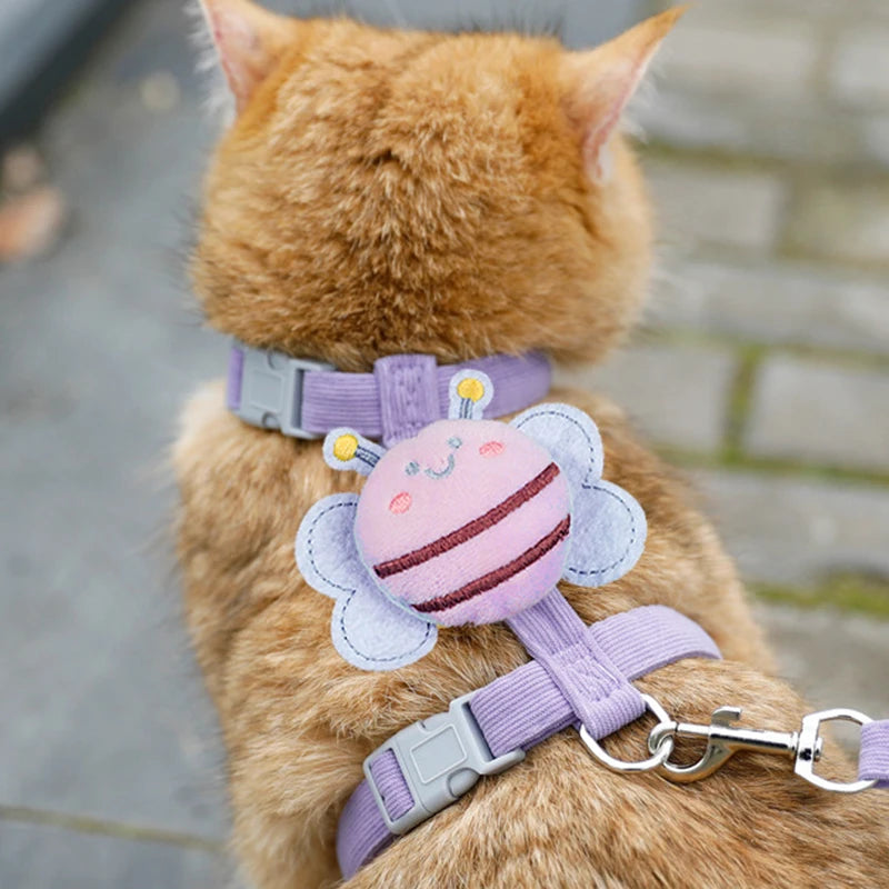 Adjustable Cat Harness Leash Set for Small Dogs Puppy Vest Outdoor Walking Lead French Bulldog Chihuahua Comfortable Pet Harness
