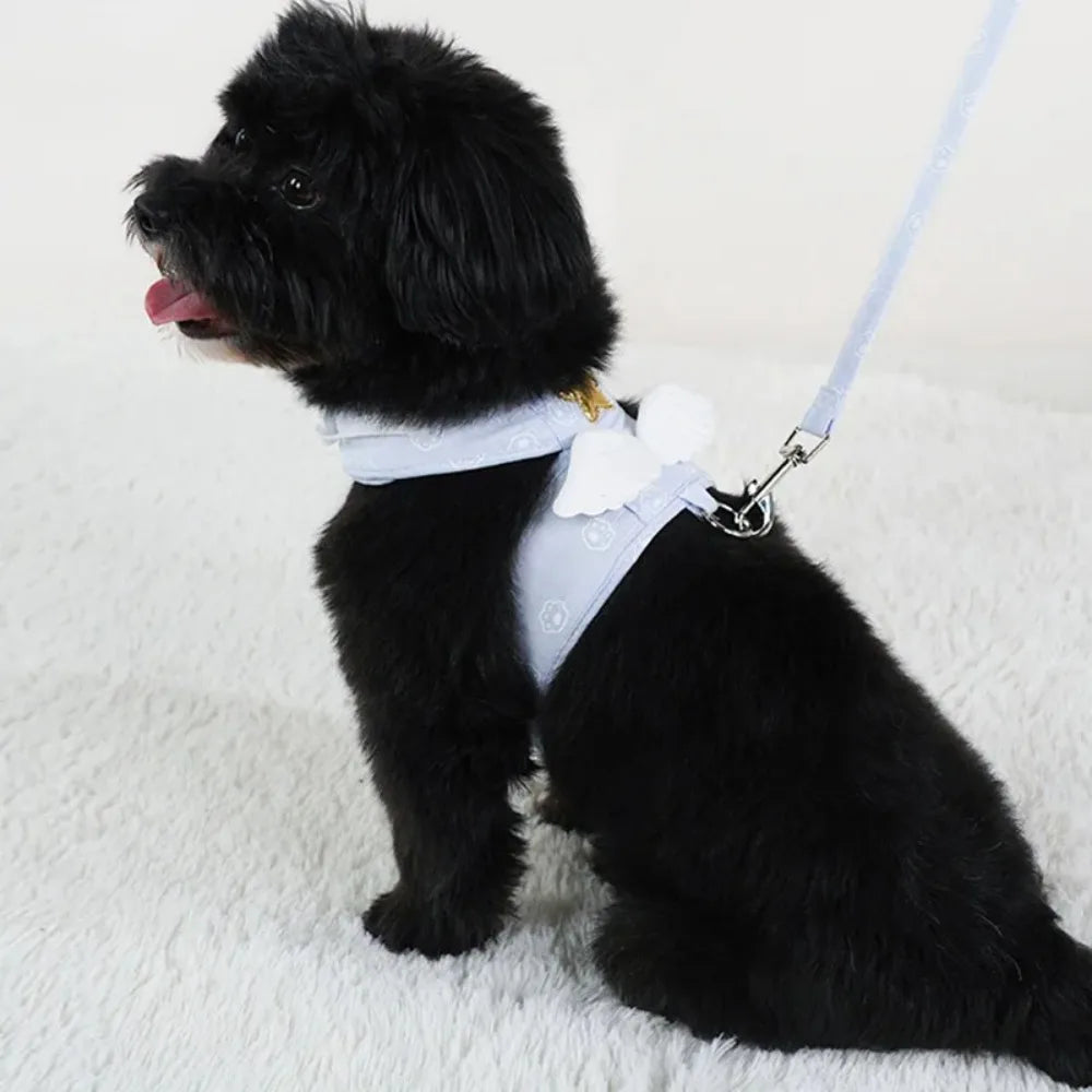 Cat Dog Harness Necklace Leash Collar Pet Items Accessories Kawaii Angel Wing Vest Harness For Dogs Cats Personalized Supplies