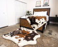 PupRug® Memory Foam Bed + Matching Waterproof Blanket Bundle - Brown Faux Cowhide