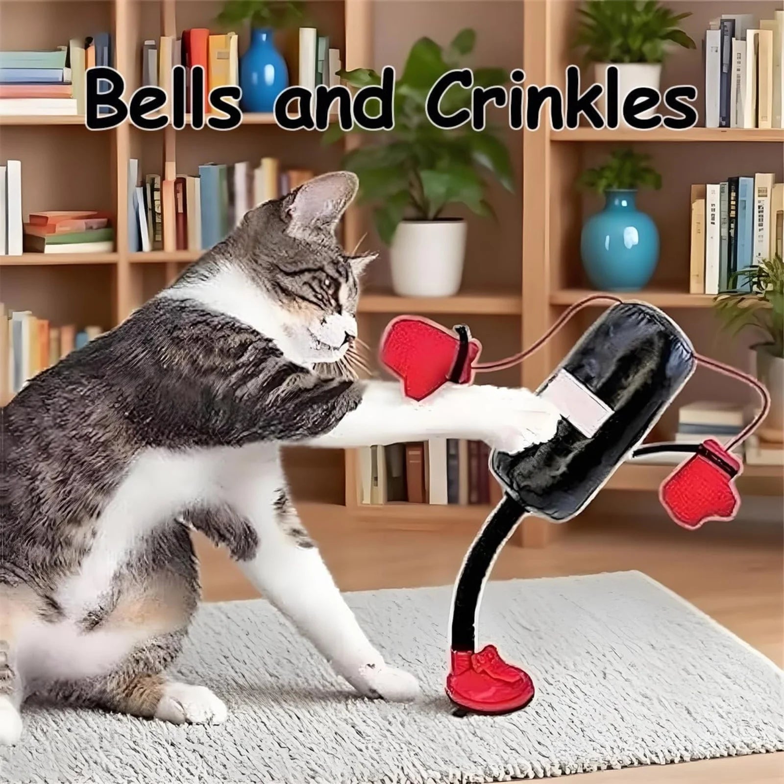 Interactive Cat Boxing Toy Cat Punching Bag Self-Standing Play Gym for Kittens Stress Relief Cat Toy Durable Scratch Trainer