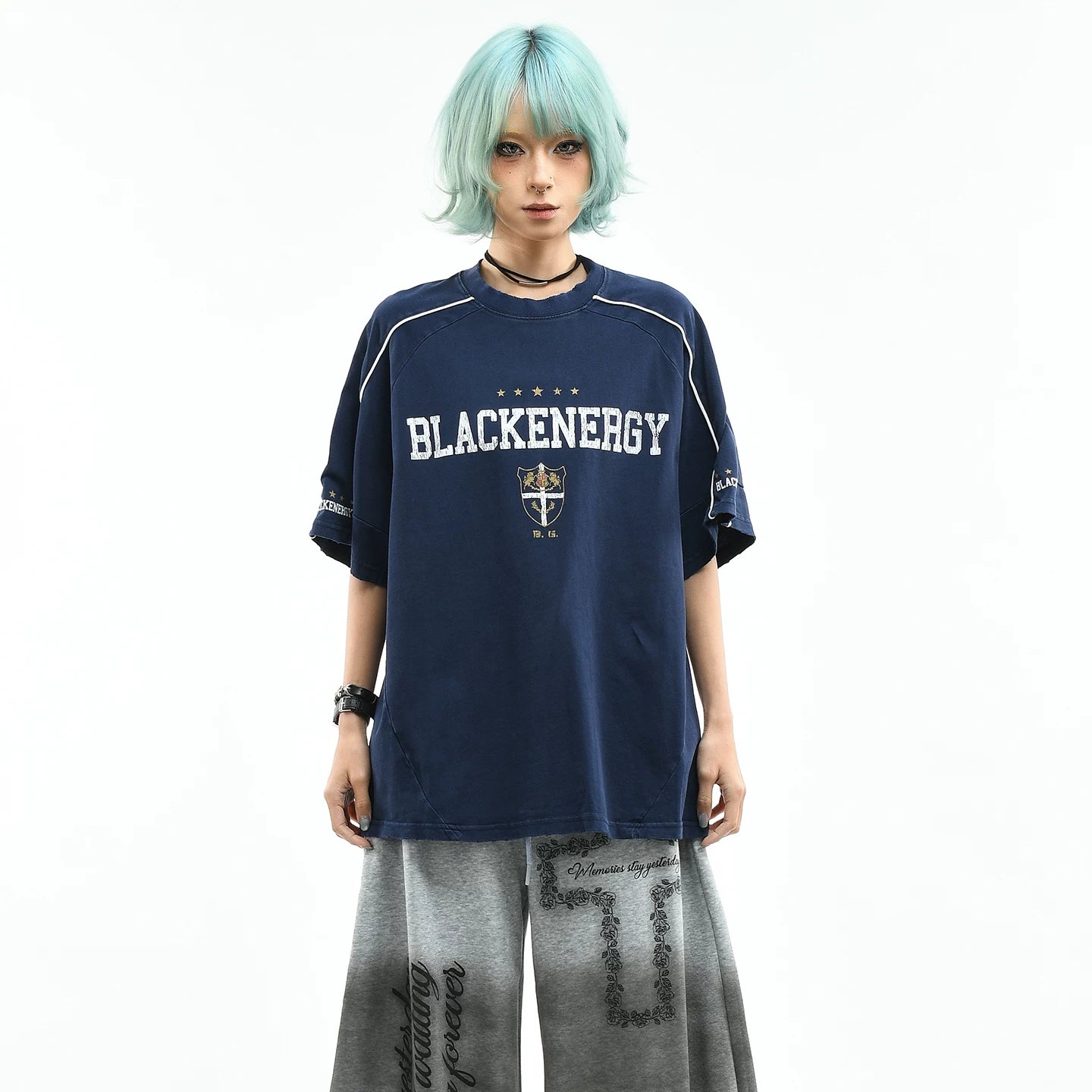 OV original/American retro letter printed sports short sleeved T-shirt for men and women in summer, loose fitting raglan sleeves, trendy brand top