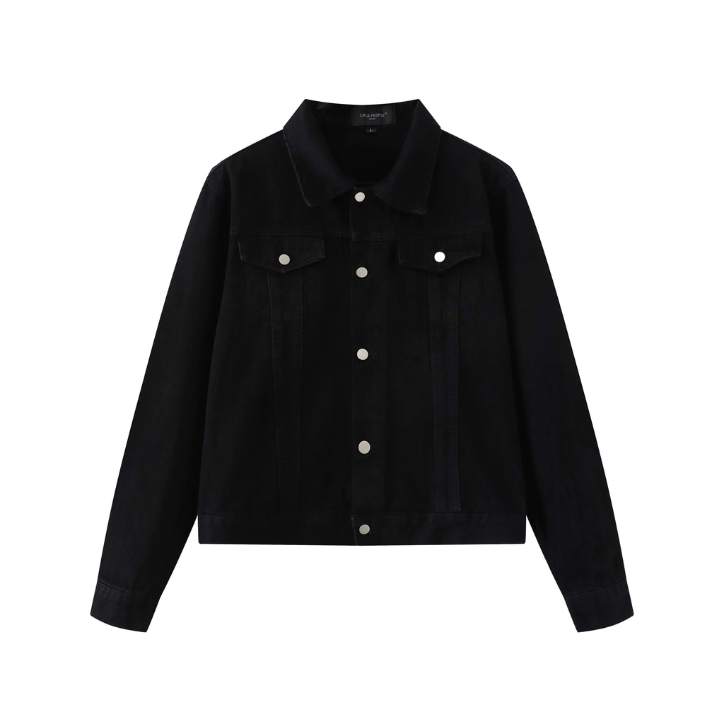 OV original American retro washed vintage denim jacket for men and women, autumn street casual versatile short jacket trend