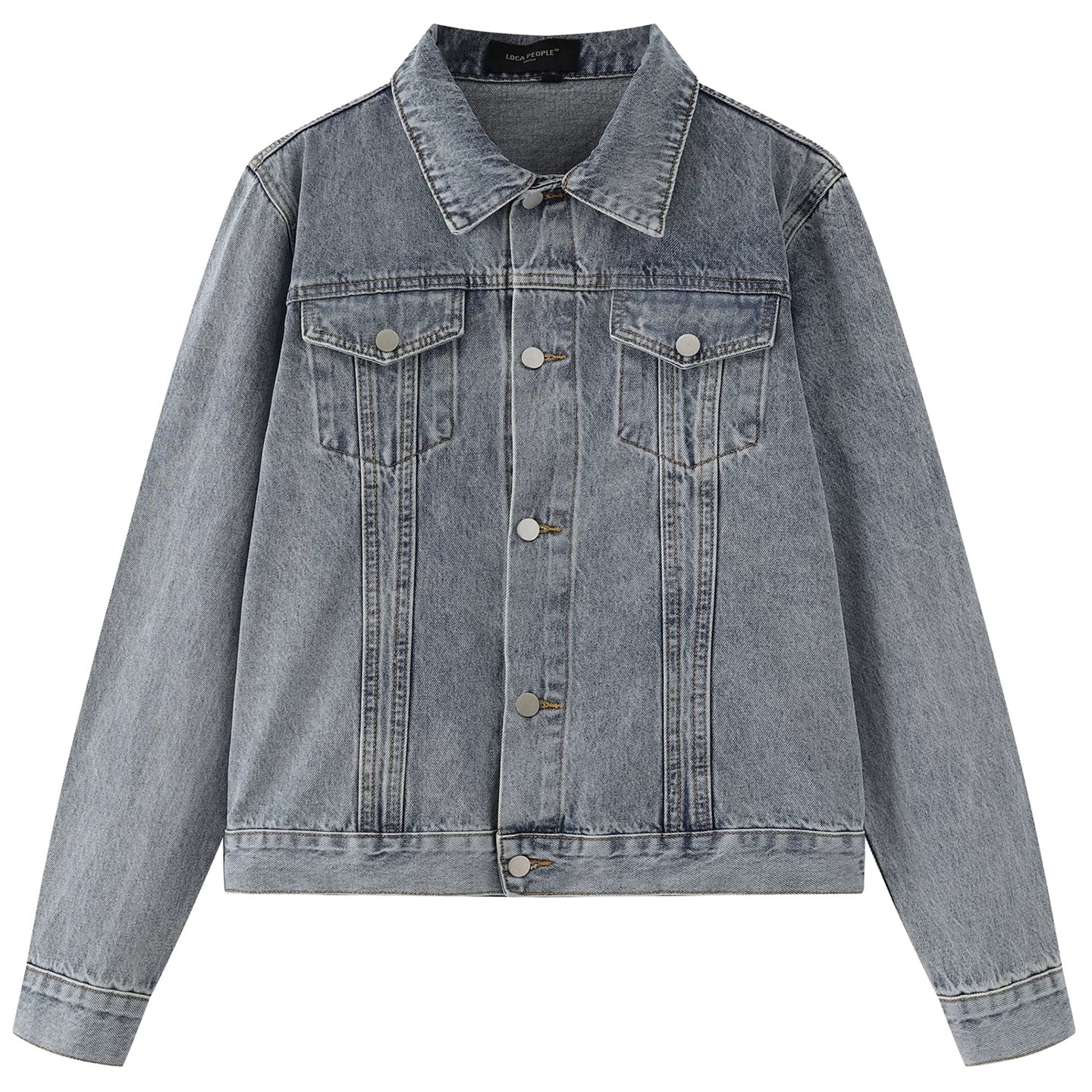 OV original American retro washed vintage denim jacket for men and women, autumn street casual versatile short jacket trend