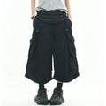 OV original/American deconstructive design sense A-line cropped pants for men and women in summer, loose wide leg pleated casual shorts