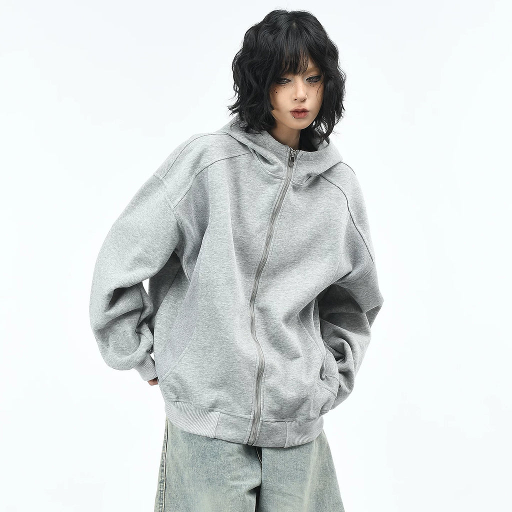 OV Original American Retro Three Dimensional Cut, Used Water Washed Hoodie, Women's Autumn Loose Casual Cardigan Coat