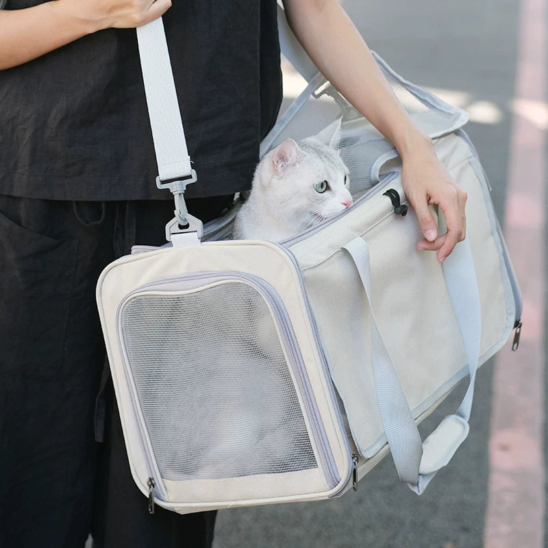 Ostracod cat bag portable outdoor cat backpack large breathable summer carry pet two cat sterilization bag