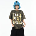 OV original/American camouflage style letter hot stamping printed short sleeved T-shirt for men and women summer loose trendy brand shoulder top