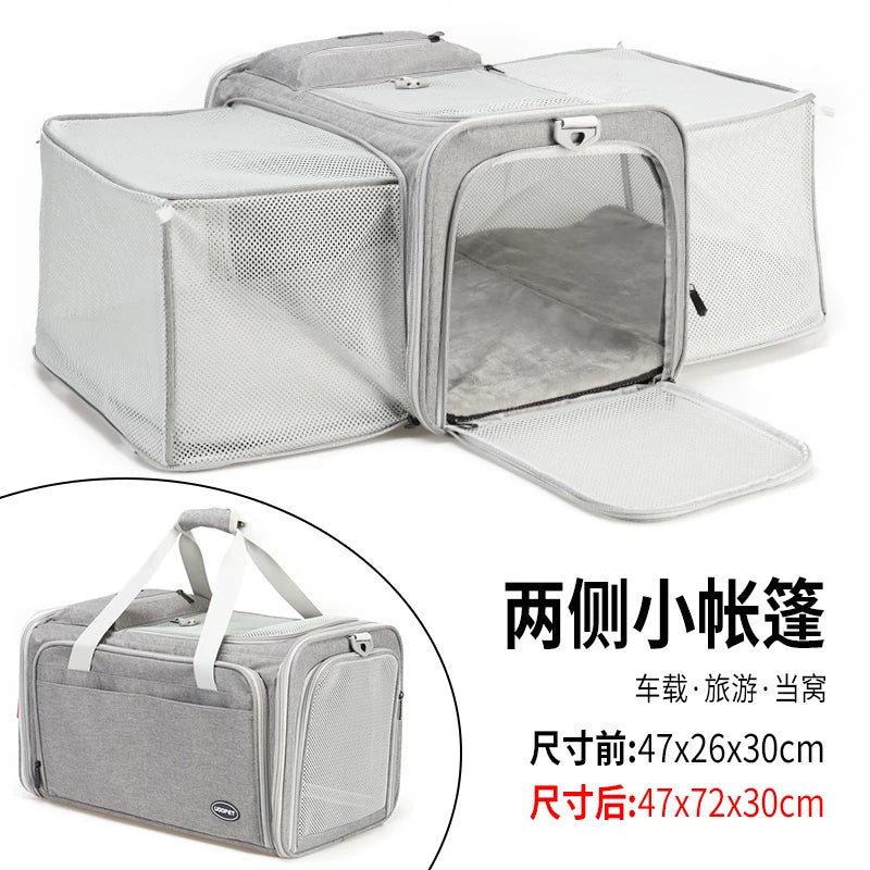 Ostracod cat bag portable outdoor cat backpack large breathable summer carry pet two cat sterilization bag