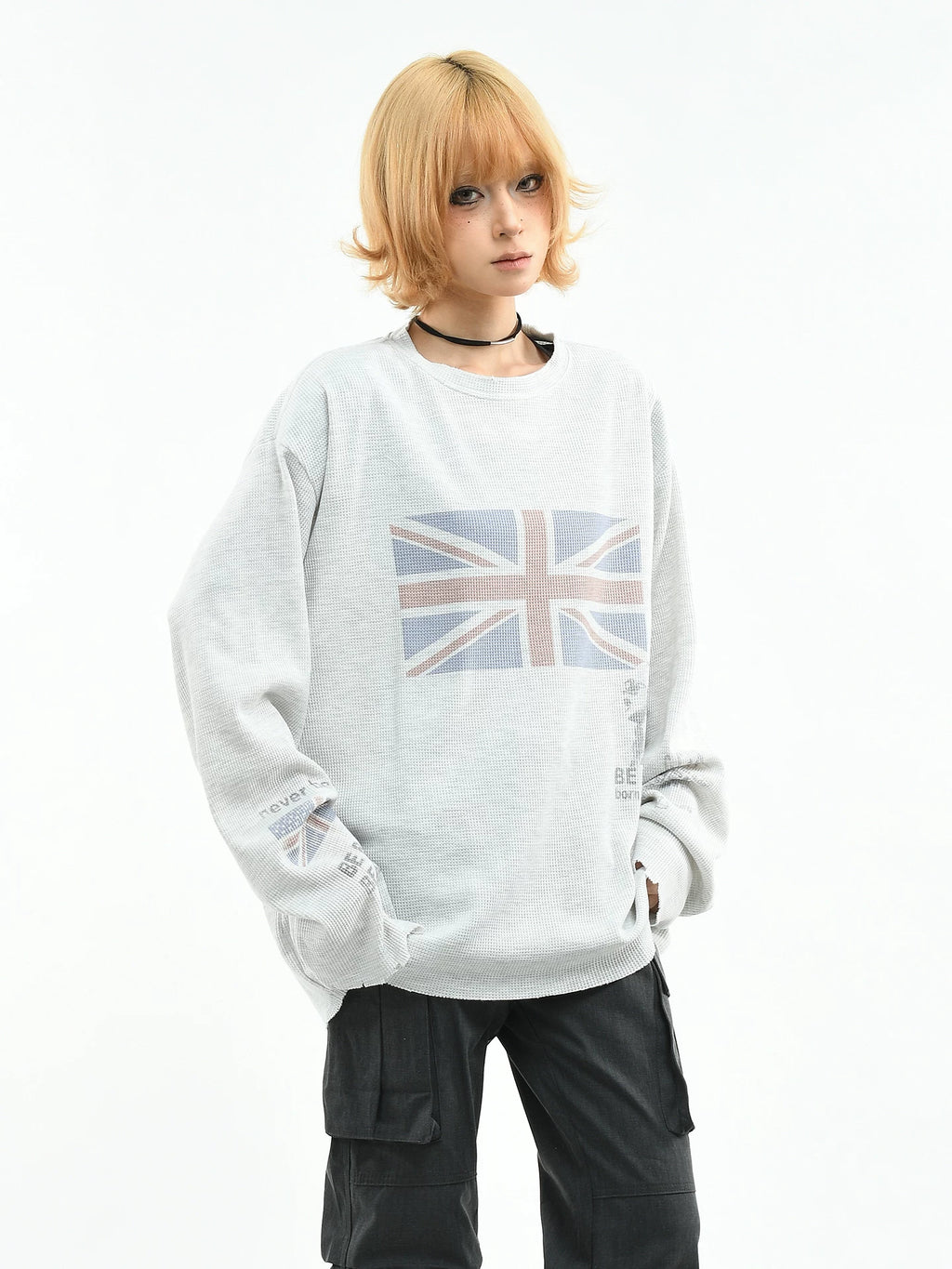 OV original/American subculture vintage washed long sleeved T-shirt for women, spring niche fashion brand loose burr top for men
