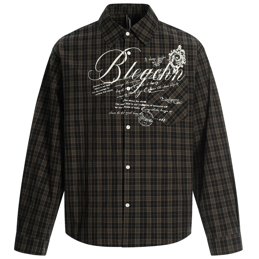 OV original autumn new style American retro checkered shirt jacket for men and women loose casual shirt long sleeved top trendy
