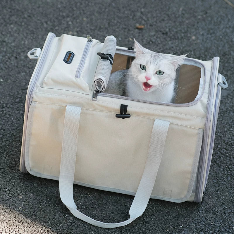 Ostracod cat bag portable outdoor cat backpack large breathable summer carry pet two cat sterilization bag