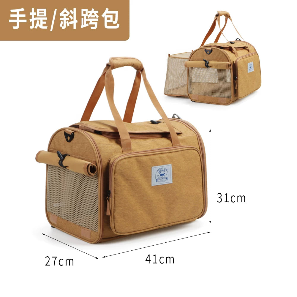 Ostracod pet portable backpack for outdoor use, breathable folding for carrying cats, large capacity backpack for carrying cats