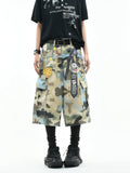 OV original American camouflage 3D printed workwear, women's summer loose multi pocket straight leg casual short, men's