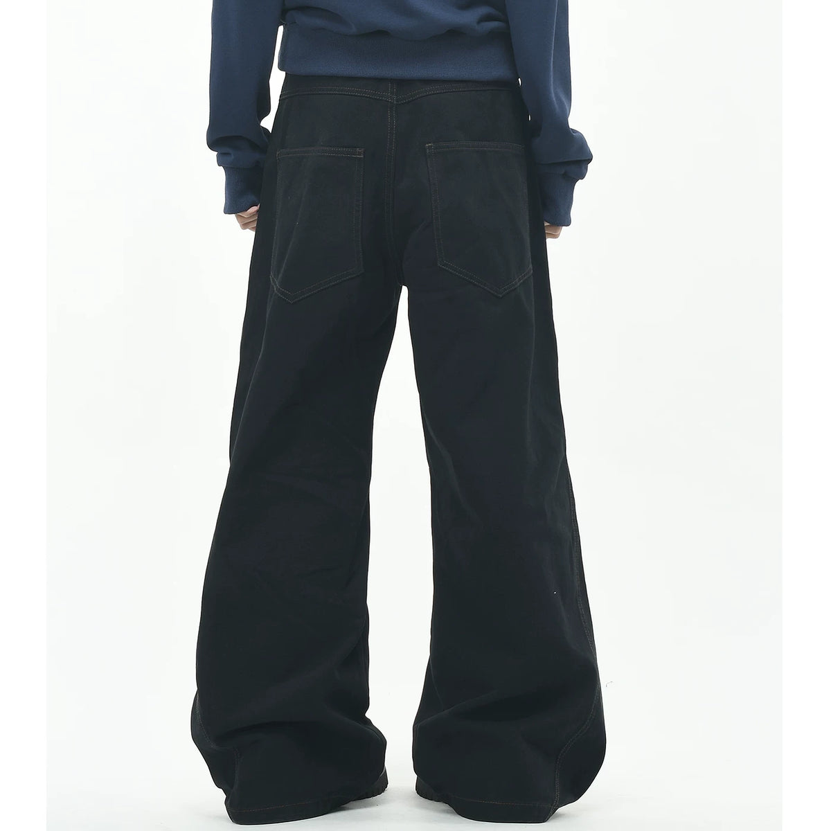 OV original palace style rope embroidery double breasted design sense casual pants for men and women loose wide legs deconstruction workwear pants trend
