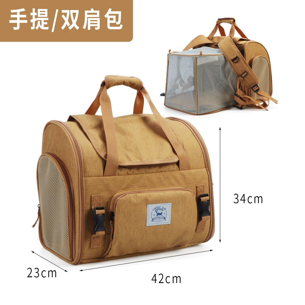 Ostracod cat backpack, portable pet backpack, large capacity with expandable cat backpack for outdoor use