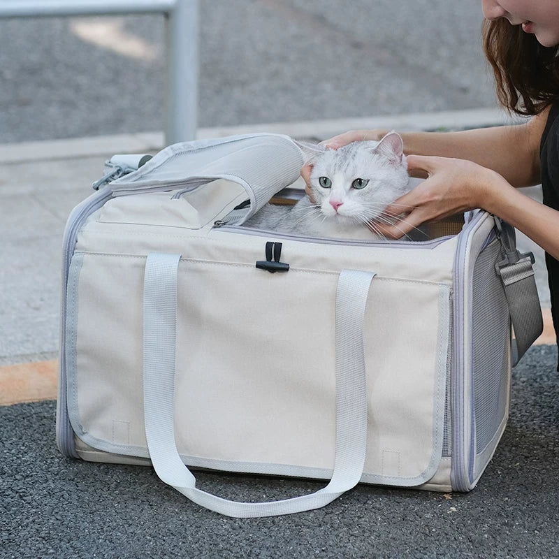 Ostracod cat bag portable outdoor cat backpack large breathable summer carry pet two cat sterilization bag