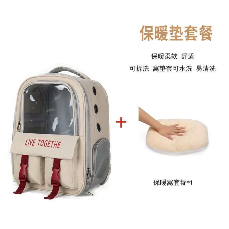 Ostracod cat bag portable outdoor cat backpack pet outdoor bag cat dog backpack breathable and stress resistant
