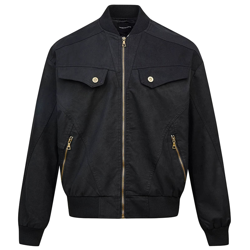 OV original autumn high street retro vintage workwear, baseball jacket, men's and women's American fashion brand loose standing collar jacket