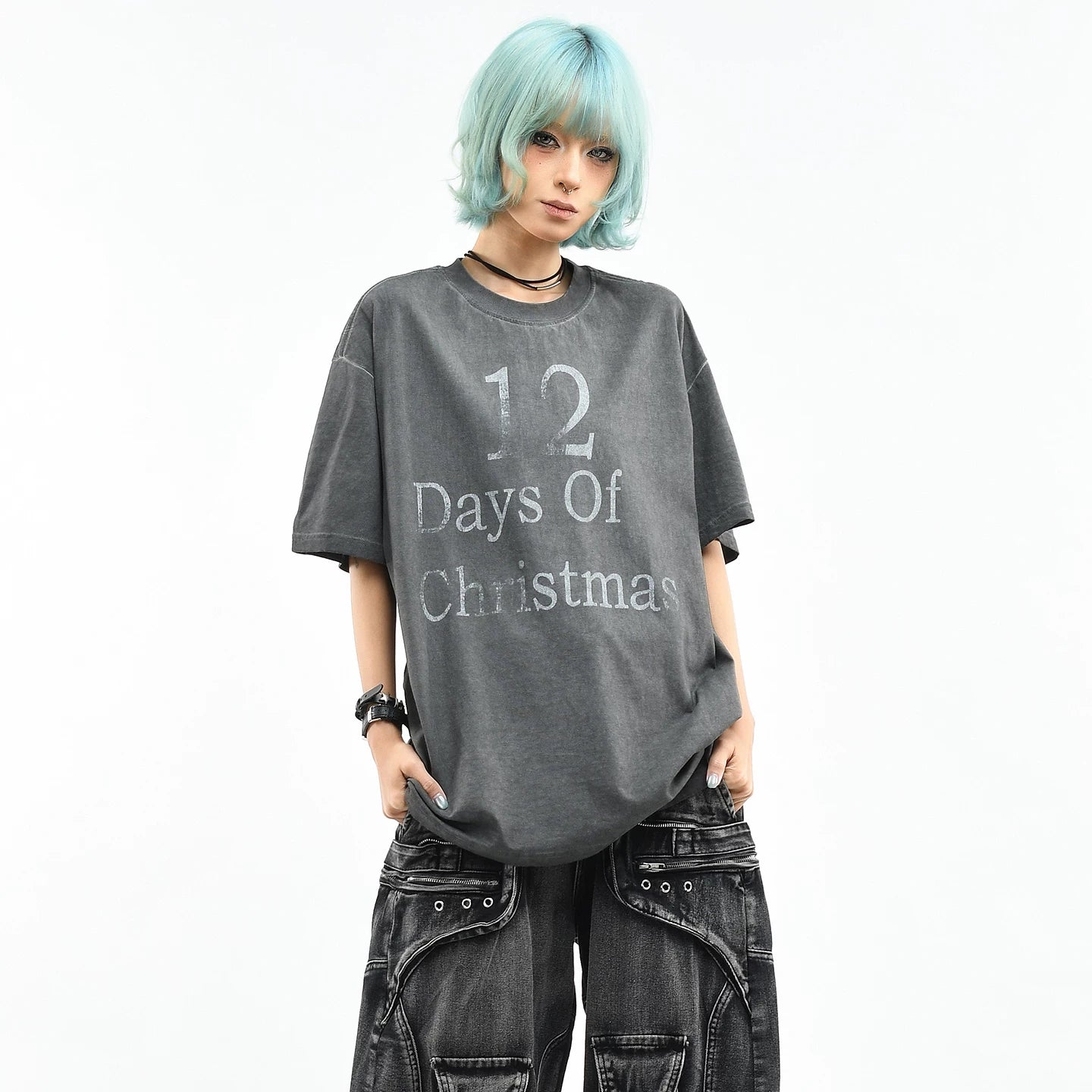 OV original American retro vintage dyed short sleeved T-shirt for men and women in summer loose vintage street style top trend