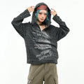 OV original/light punk style rivet stripe hooded long sleeved T-shirt for men and women in autumn loose half zip top trend