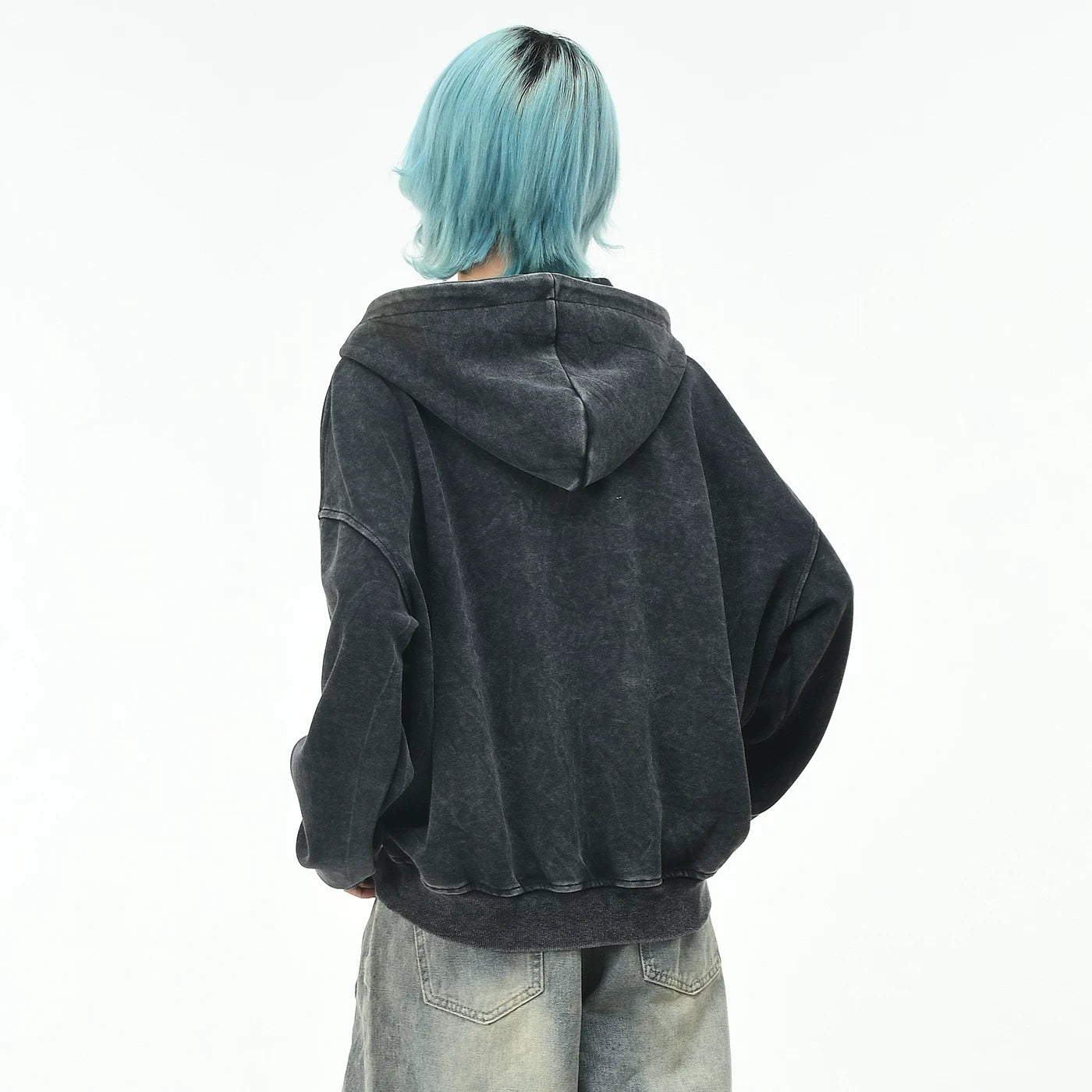 OV Original American Retro Alphabet Embroidered Hoodie Women's Autumn Loose Vintage Cardigan Coat Men's Trendy