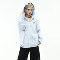 OV original college style vertical striped hooded long sleeved shirt for men and women in autumn, loose and versatile casual couple shirt trend
