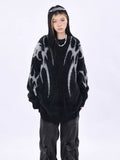 OV original autumn and winter high street retro jacquard design round neck sweater for men and women loose mohair lazy knit sweater trend