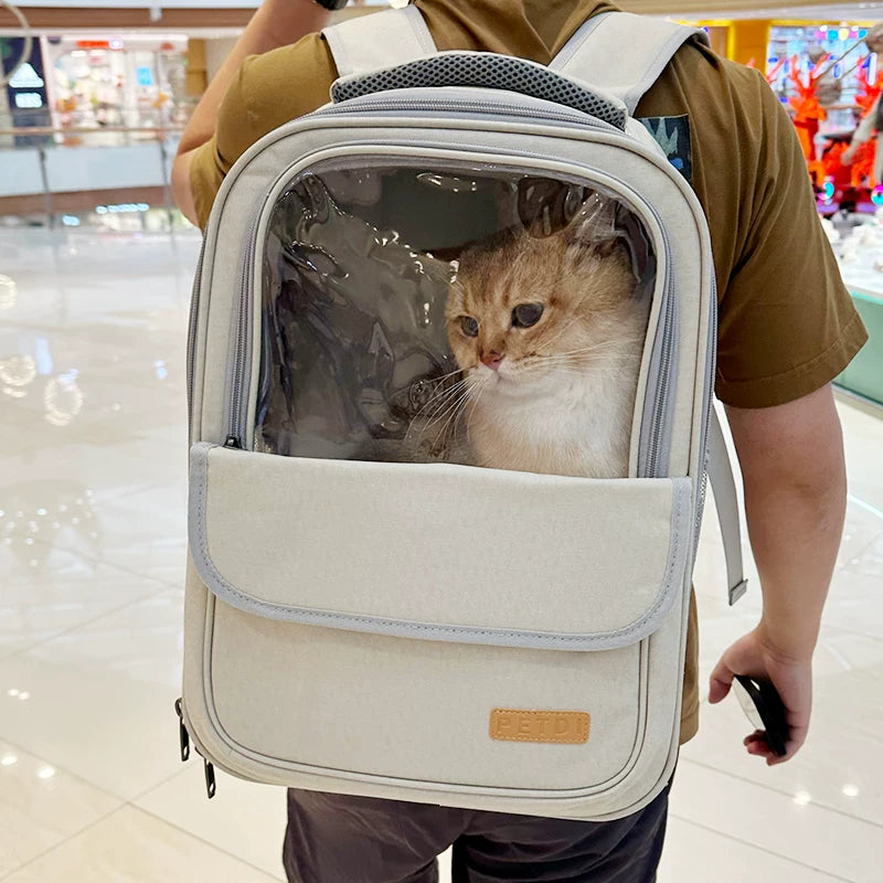 Ostracod cat bag portable outdoor cat backpack pet outdoor bag cat dog backpack breathable and stress resistant