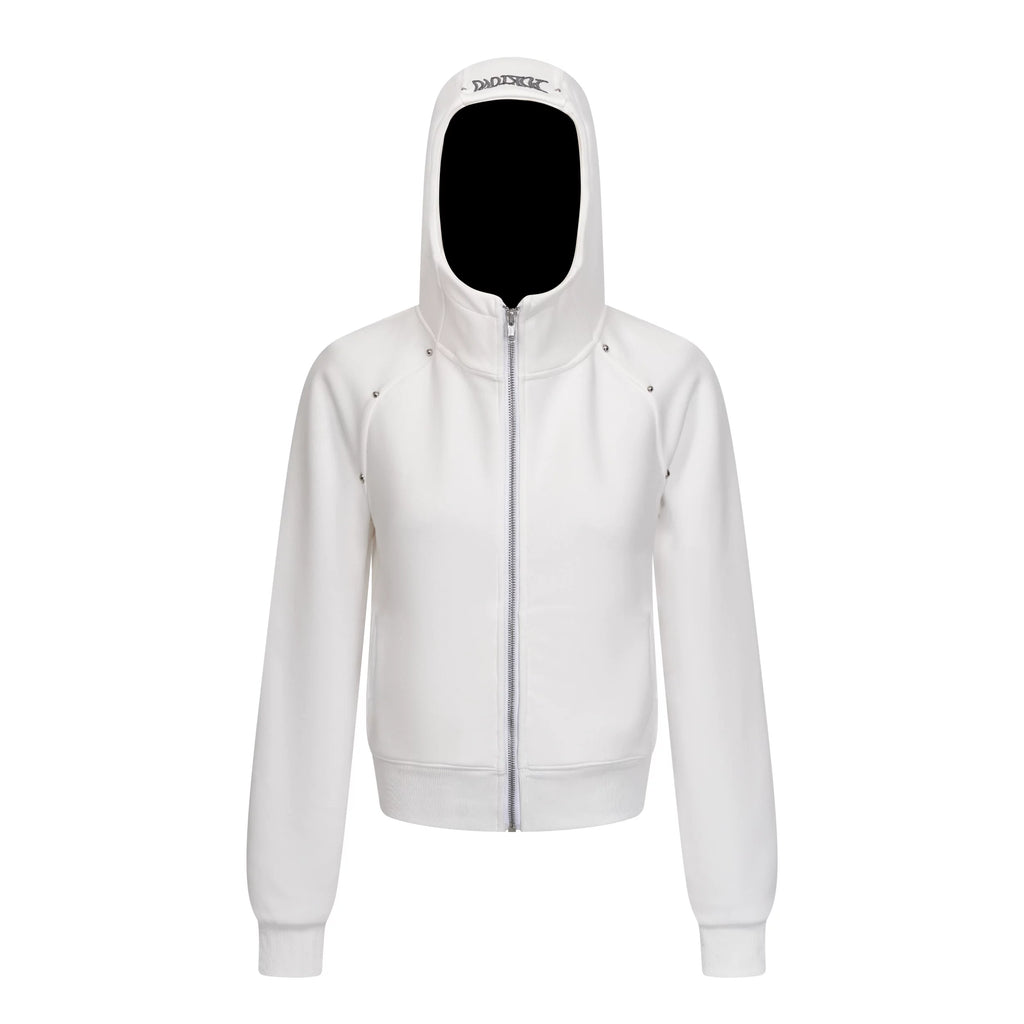 OV Original American 3D Nail Bead Embroidery Hoodie with Velvet for Women's Winter Slimming Short cardigan Warm Coat