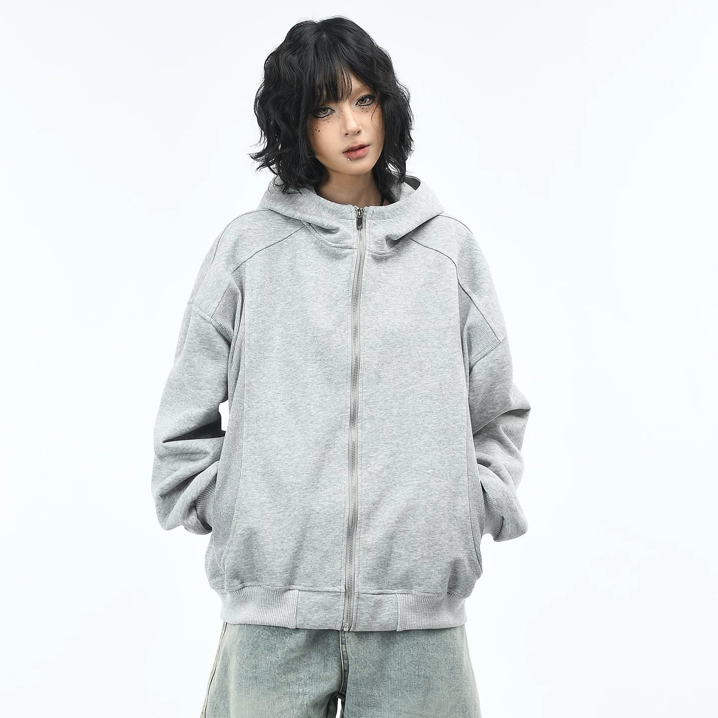 OV Original American Retro Three Dimensional Cut, Used Water Washed Hoodie, Women's Autumn Loose Casual Cardigan Coat