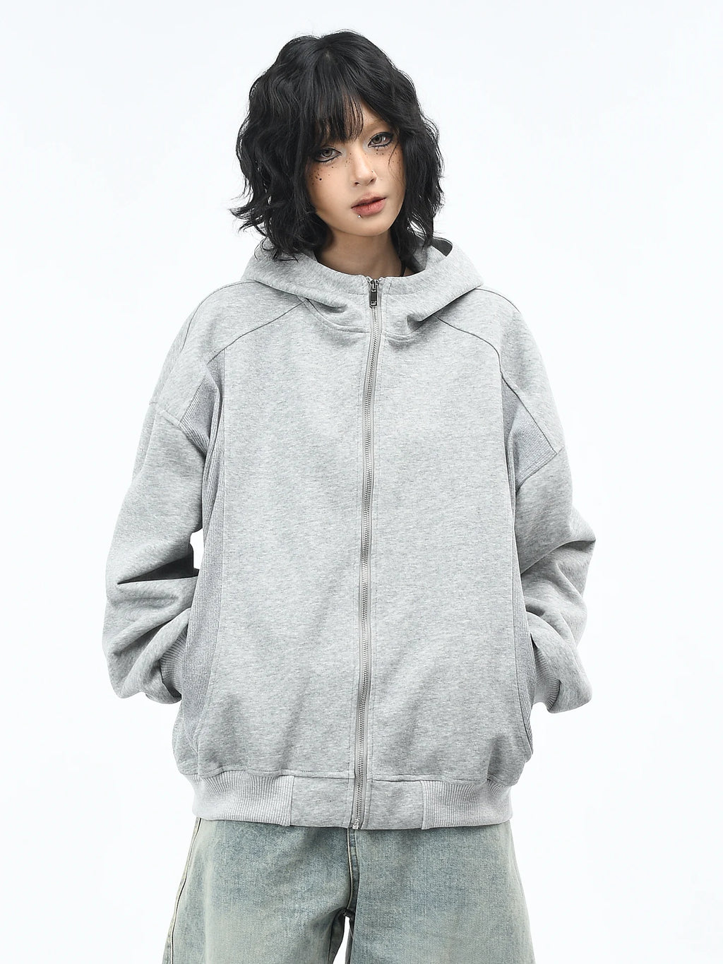 OV Original American Retro Three Dimensional Cut, Used Water Washed Hoodie, Women's Autumn Loose Casual Cardigan Coat