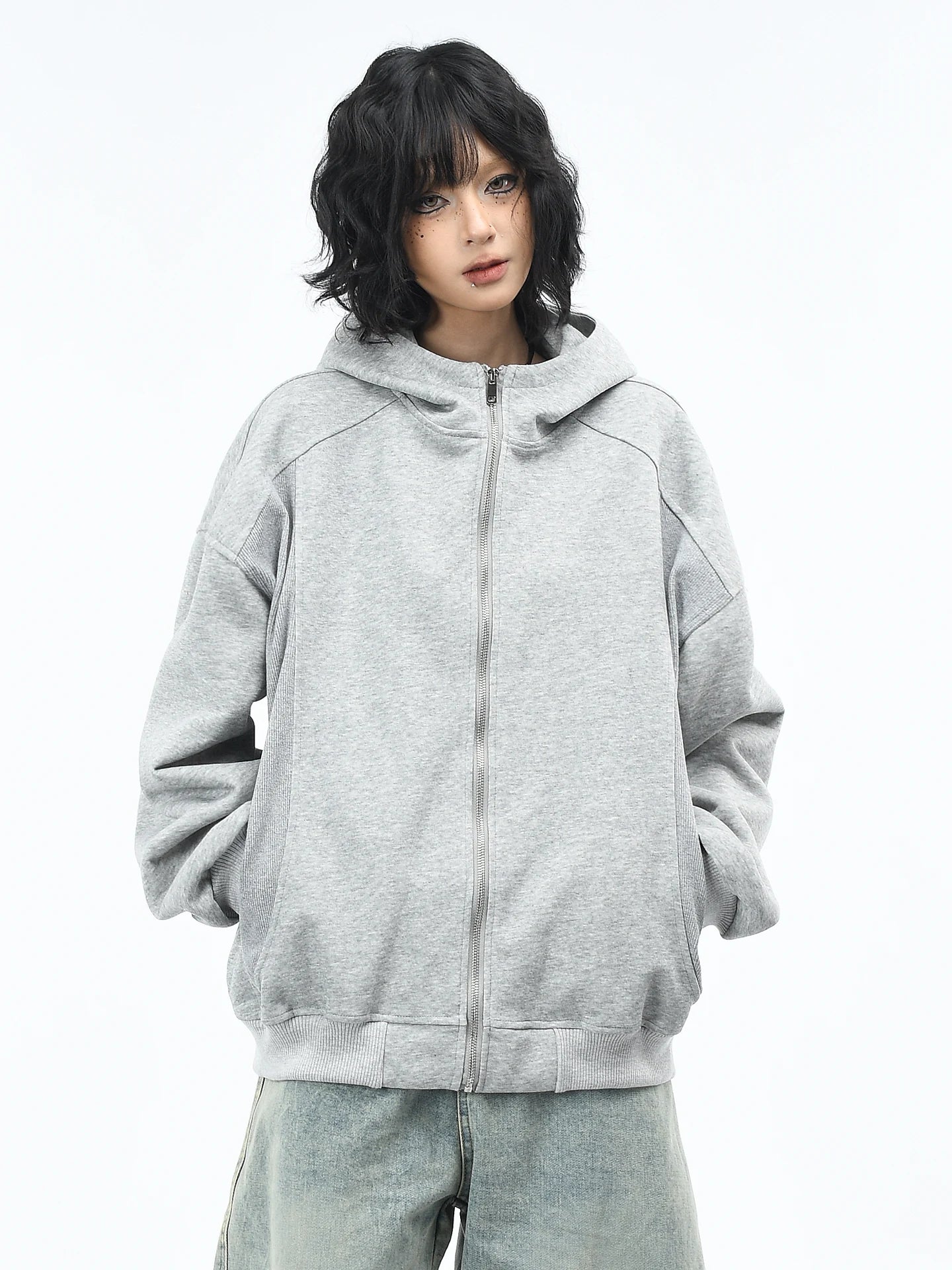 OV Original American Retro Three Dimensional Cut, Used Water Washed Hoodie, Women's Autumn Loose Casual Cardigan Coat