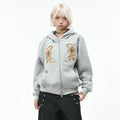 OV Original Trendy Brand Tiger Embroidery Diamond Grid Hoodie for Men and Women Autumn Street Loose Zipper cardigan Coat